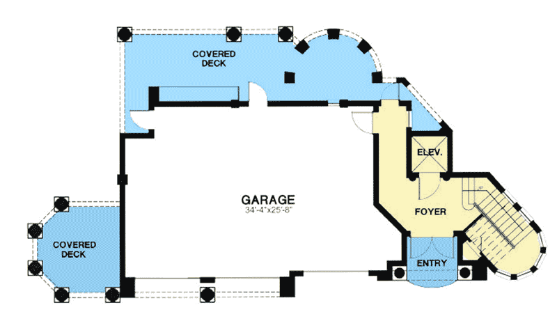 Plan 24076BG: Unique Luxury Home Plan - Floor Plan - Lower Level - Florida-Style, Mediterranean