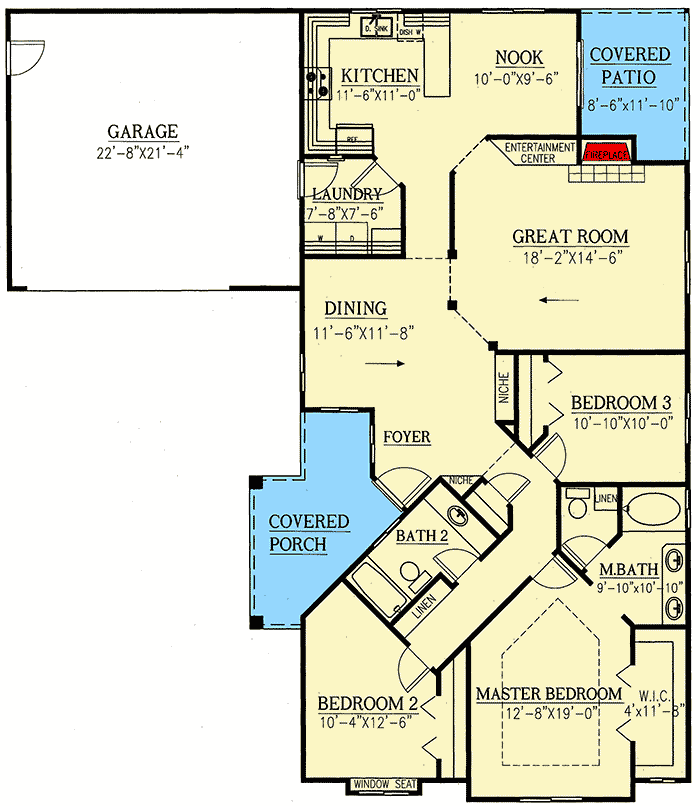 Plan 24303TW: Comfortable Florida House Plan - Floor Plan - Main Level - Florida-Style, Southern