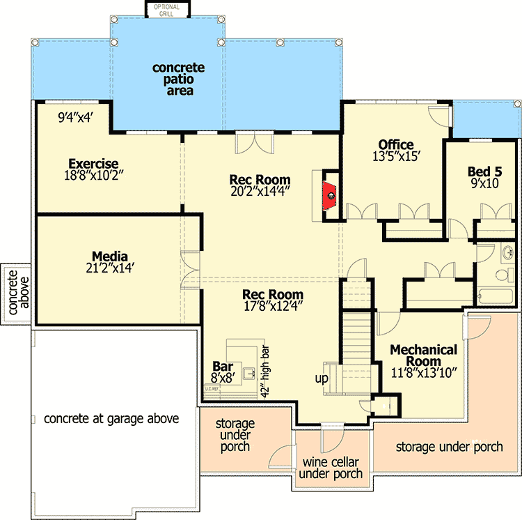 Plan 24356TW: Luxury House Plan in Two Sizes - Floor Plan - Optional Finished Lower Level - European, New American, Southern, Traditional