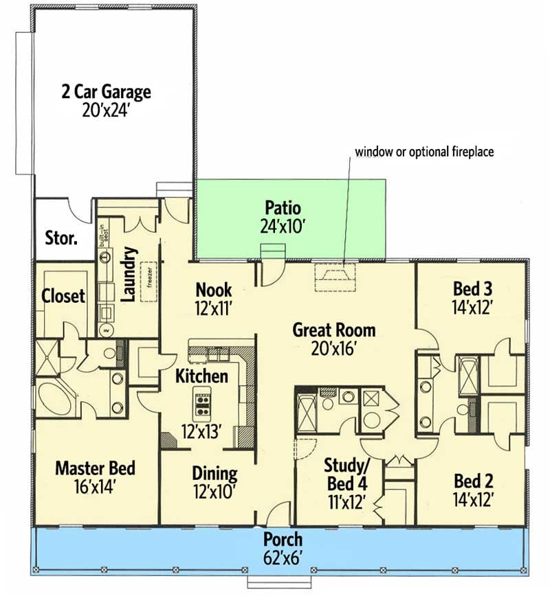 Plan 2506DH: Master Retreat - Floor Plan - Main Level - Country, Traditional