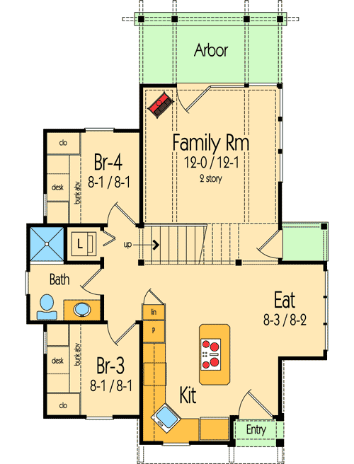 Plan 26680GG: Cottage with Library Loft - Floor Plan - Main Level - Cottage, Rustic, Vacation