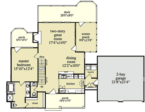 Plan 29833RL: Great Escape With Alternate Plan - Floor Plan - Main Level - Cottage, Country, Mountain