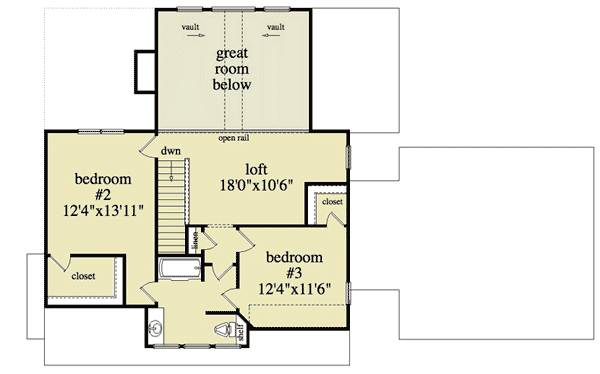 Plan 29833RL: Great Escape With Alternate Plan - Floor Plan - 2nd Floor - Cottage, Country, Mountain