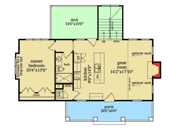 Plan 29868RL: Warm And Cozy Weekender - Floor Plan - Main Level - Cottage, Country, Mountain, Rustic
