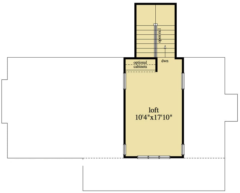 Plan 29868RL: Warm And Cozy Weekender - Floor Plan - 2nd Floor - Cottage, Country, Mountain, Rustic