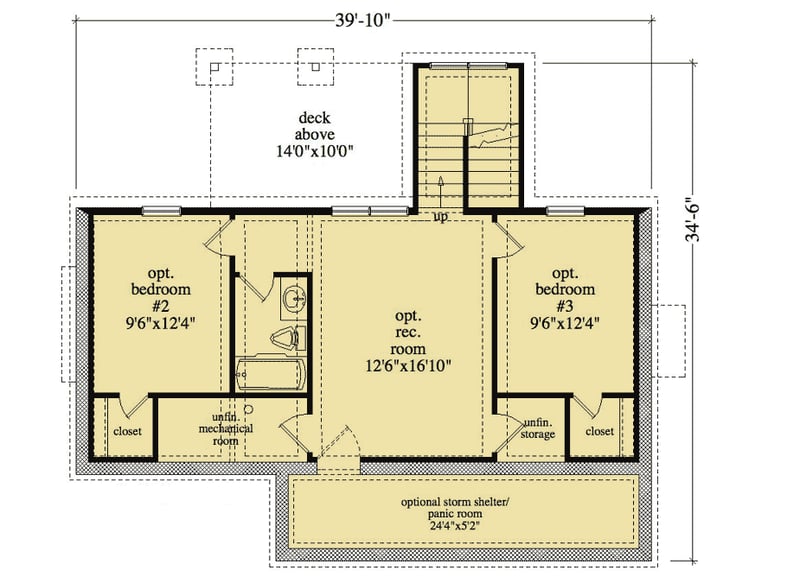 Plan 29868RL: Warm And Cozy Weekender - Floor Plan - Basement - Cottage, Country, Mountain, Rustic