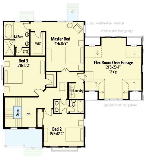 Plan 30080RT: Two-Story Storybook Home Plan with Media Room - 2589 Sq Ft - Floor Plan - 2nd Floor - Cottage, Country, Traditional