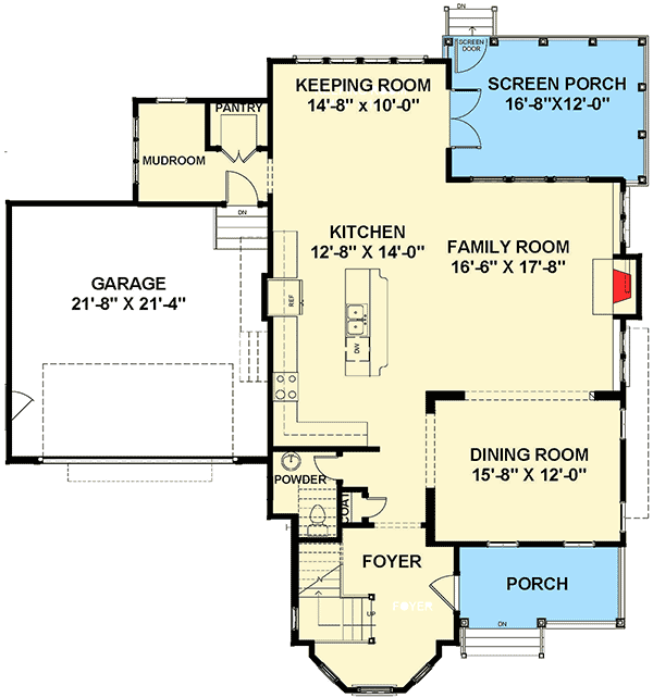 Plan 30085RT: 3-Bed Traditional Victorian House Plan with Bonus-Flex Room - 2607 Sq Ft - Floor Plan - Main Level - Traditional, Victorian