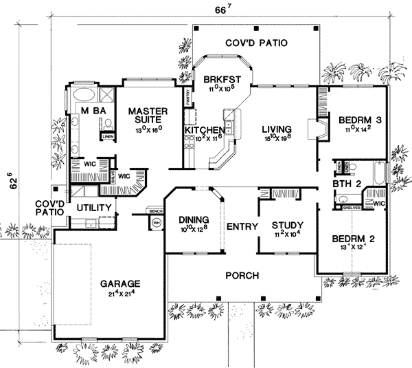 Plan 3094D: Flexible Design - Floor Plan - Main Level - Traditional