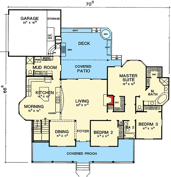 Plan 31156D: Country Home Plan with Outdoor Entertaining - Floor Plan - Main Level - Country, Farmhouse