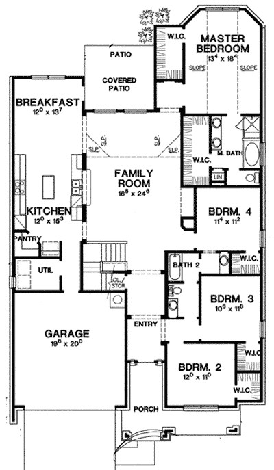 Plan 31159D: Texas Hill Country Original with Bonus Room - Floor Plan - Main Level - European
