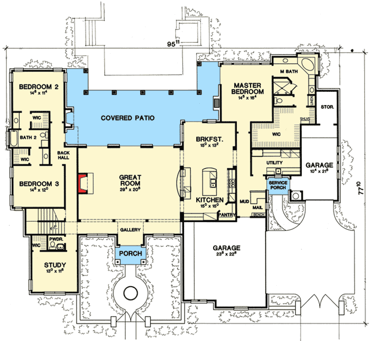 Plan 31163D: Impressive Hill Country Home - Floor Plan - Main Level - European, Hill Country