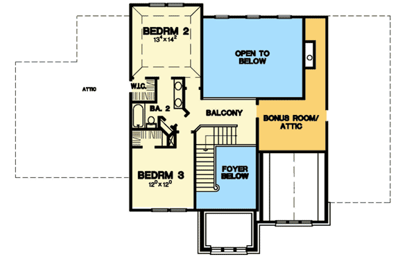 Plan 31180D: Just The Right Size - Floor Plan - 2nd Floor - European, Tuscan