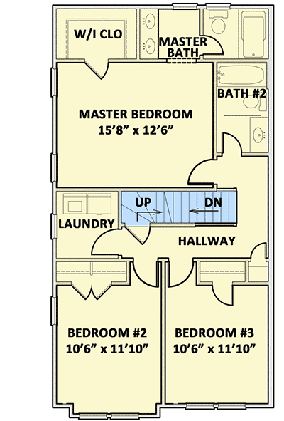 Plan 31503GF: Side-by-Side Duplex House Plan - Floor Plan - 2nd Floor