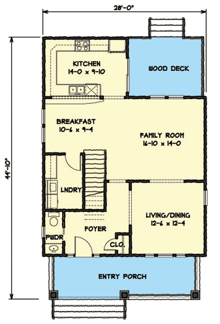 Plan 31506GF: Northwest House Plan for Narrow Lot - Floor Plan - Main Level - Cottage, Craftsman, Northwest