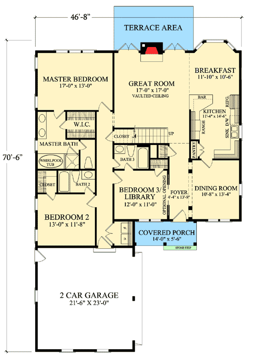 Plan 32420WP: Delightful Curb Appeal - Floor Plan - Main Level - Ranch, Traditional