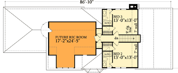 Plan 32421WP: Narrow Lot Cottage Home - Floor Plan - 2nd Floor - Cottage, Country, Southern
