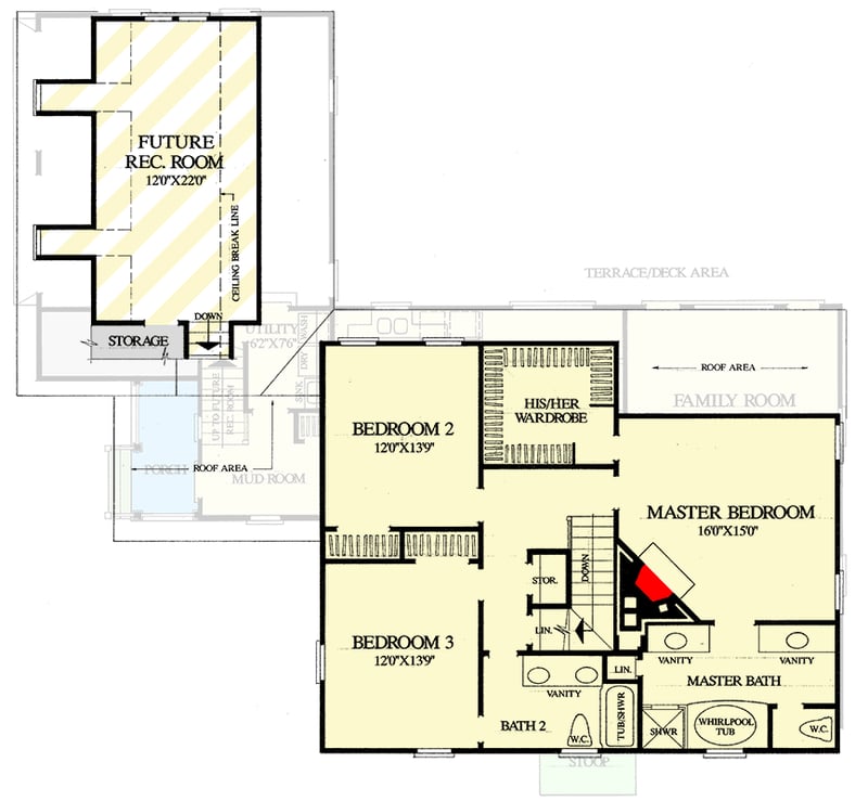 Plan 32439WP: Saltbox Style Historical House Plan - Floor Plan - 2nd Floor - Colonial, Traditional