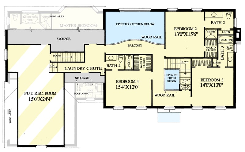 Plan 32452WP: Deluxe Colonial Home Plan - Floor Plan - 2nd Floor - Colonial, Georgian, Traditional