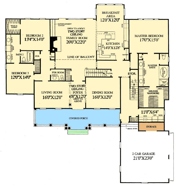 Plan 32453WP: Spacious Cape Cod Home Plan - Floor Plan - Main Level - Cape Cod, Country, Traditional