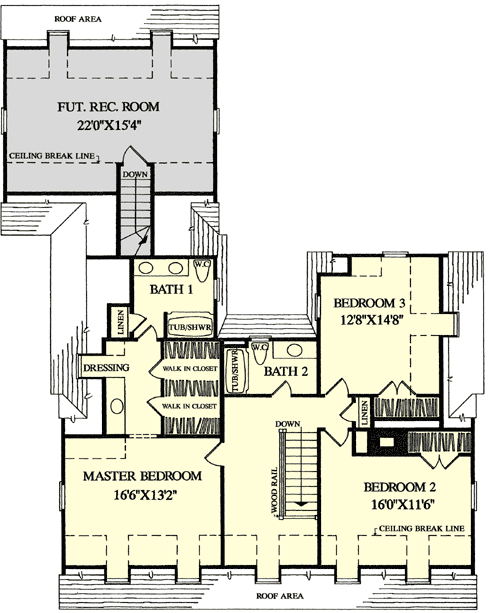 Plan 32455WP: Cape Cod Cutie - Floor Plan - 2nd Floor - Cape Cod, Traditional