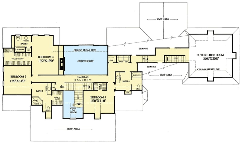 Plan 32467WP: Country Home Plan with Sunroom - Floor Plan - 2nd Floor - Country, Southern, Traditional