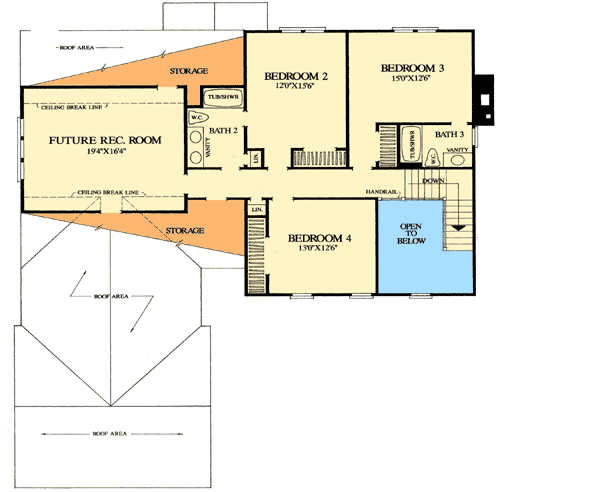 Plan 32494WP: Zoned for Formal and Informal Living - Floor Plan - 2nd Floor - Colonial, Traditional