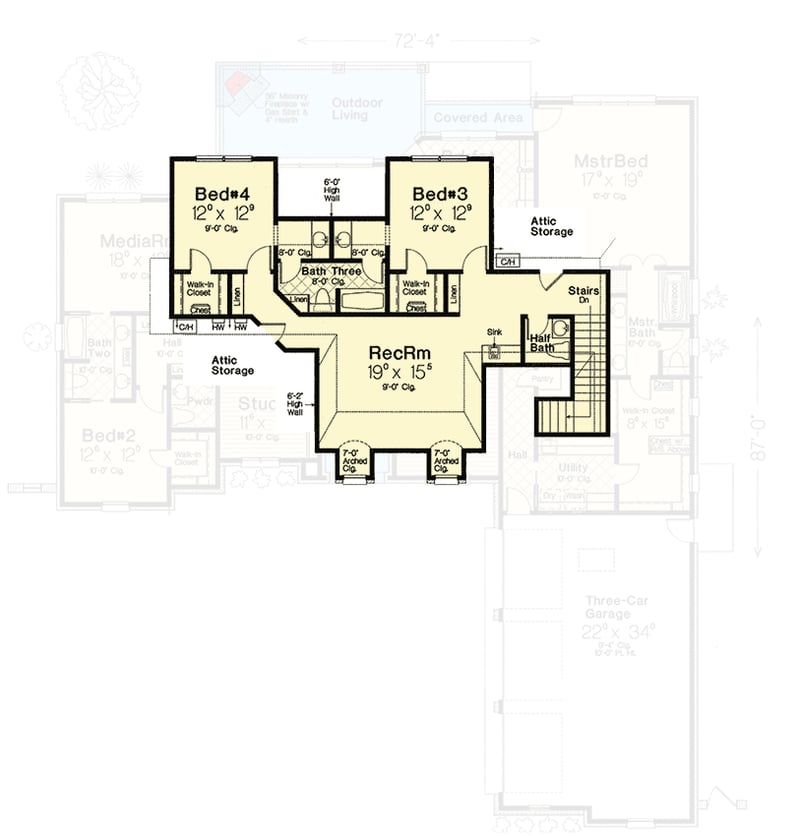 Plan 48528FM: Exclusive French Country House Plan with Media Room - Floor Plan - 2nd Floor - European, French Country