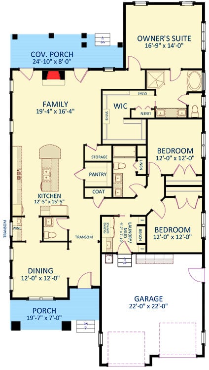 Plan 46286LA: Handsome One Story Craftsman House Plan