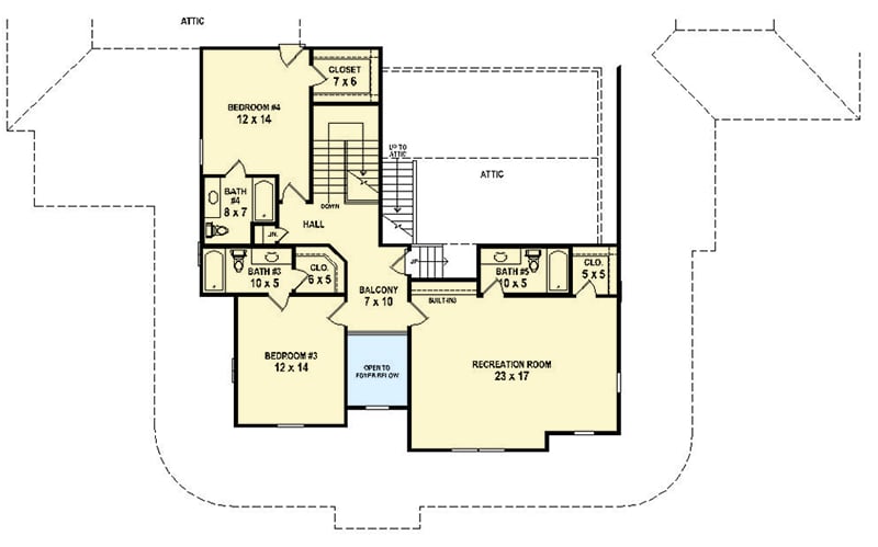Plan 58597SV: Spacious 4300 Square Foot Farmhouse Plan - Floor Plan - 2nd Floor - Country, Farmhouse, Traditional