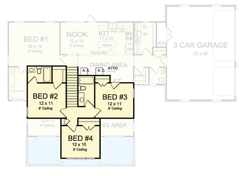 Plan 52271WM: Four Bedroom Country House Plan - Floor Plan - 2nd Floor - Country, Traditional