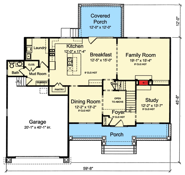 Plan 39238ST: Traditional House Plan with Updated Amenities - Floor Plan - Main Level - Colonial, Country, Traditional
