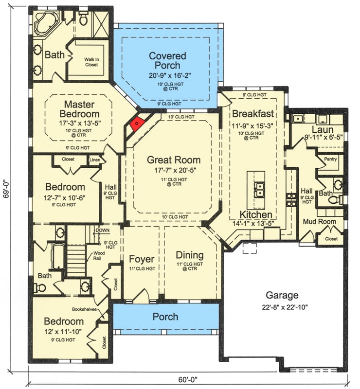 Plan 39239ST: Popular One Story Southern House Plan - Floor Plan - First Floor - Southern, Traditional