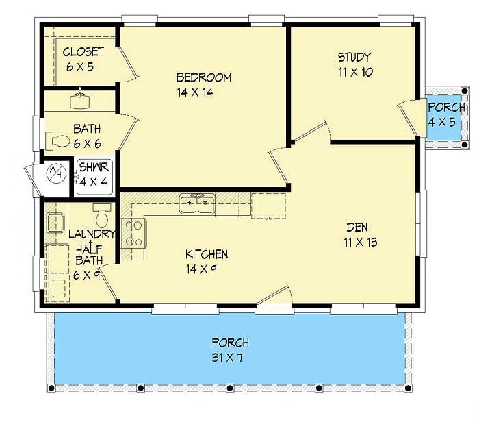 Plan 68435VR: Economical Ranch House Plan - Floor Plan - Main Level - Ranch