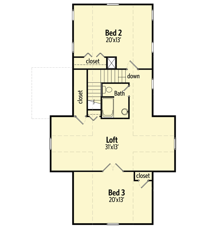 Plan 77626FB: Exclusive 3 Bed Farmhouse Plan with Wrap-around Porch - Floor Plan - 2nd Floor - Country, Farmhouse, Modern Farmhouse