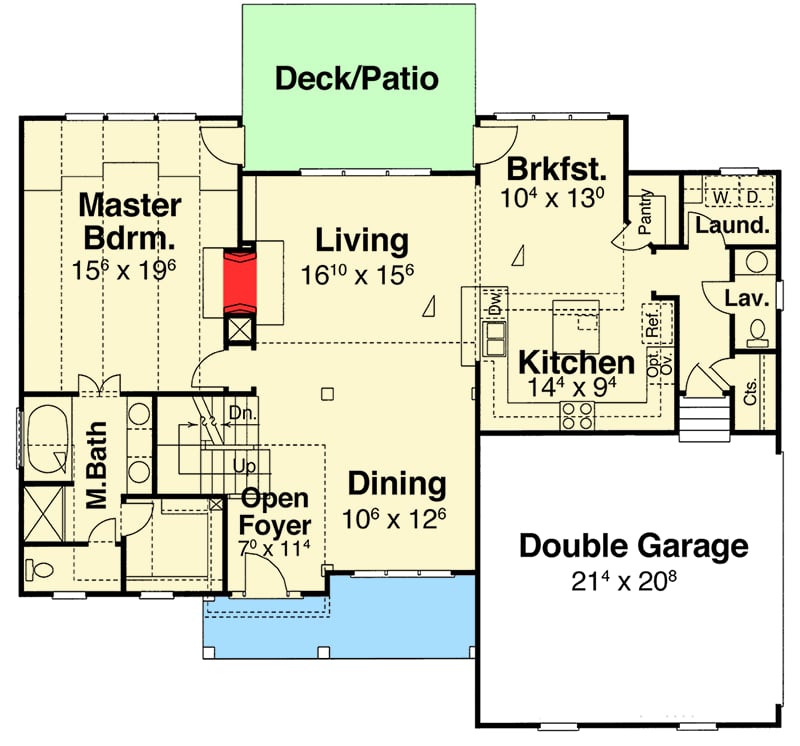 Plan 92064VS: Northwest House Plan with Special Master Ceiling - Floor Plan - Main Level - Northwest, Traditional