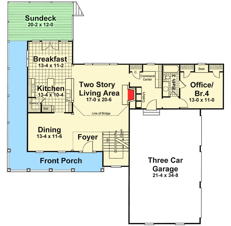 Plan 92095VS: Traditional House Plan with Wrap-Around Porch - Floor Plan - Main Level - Traditional