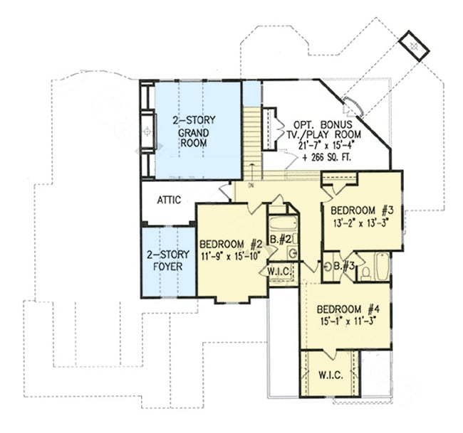 Plan 25622GE: Exclusive Shingle Style House Plan - Floor Plan - 2nd Floor - Shingle, Traditional