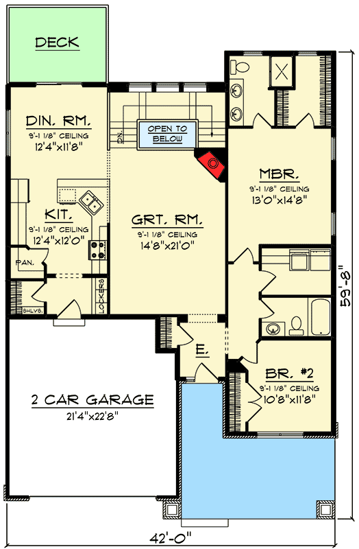Plan 890010AH: Distinctive Craftsman Bungalow - Floor Plan - Main Level - Bungalow, Craftsman, Northwest