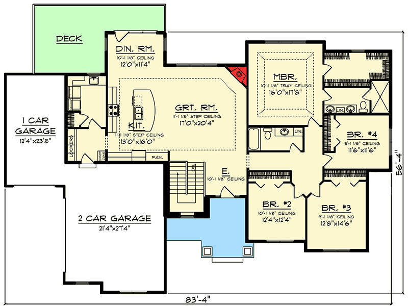 Plan 890021AH: Craftsman Detailing - Floor Plan - Main Level - Craftsman, Northwest