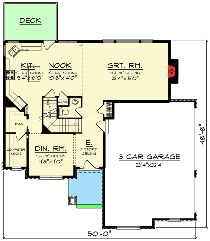 Plan 890024AH: Craftsman with Spacious Great Room - Floor Plan - Main Level - Craftsman, Northwest