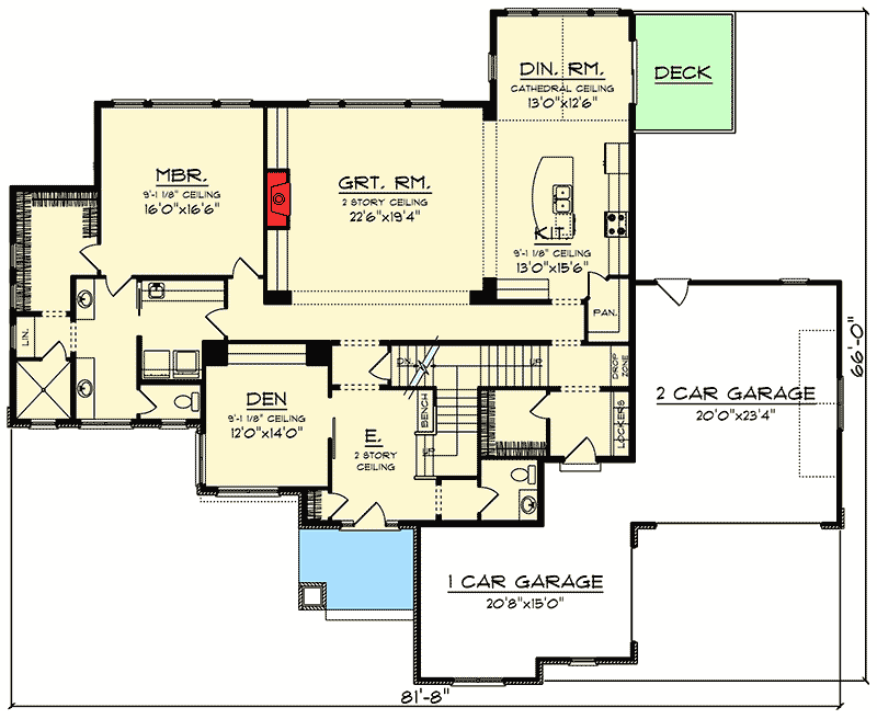 Plan 890036AH: Spacious Craftsman House Plan with Second Floor Play Room - Floor Plan - Main Level - Craftsman, Northwest
