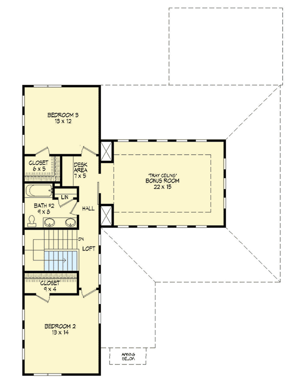 Plan 68453VR: Traditional House Plan in Three Versions - 2622 Sq Ft - Floor Plan - 2nd Floor - Traditional