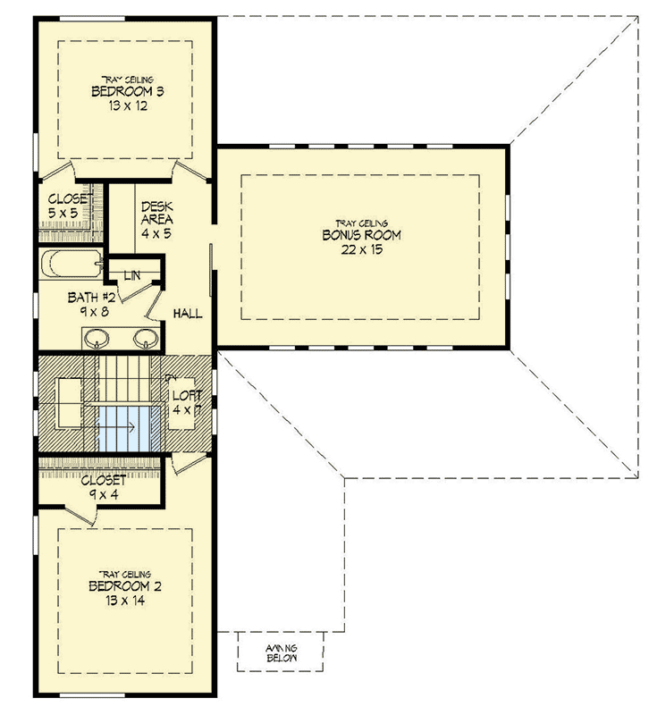 Plan 68454VR: Traditional House Plan in Three Versions - 2613 Sq Ft - Floor Plan - 2nd Floor - Traditional