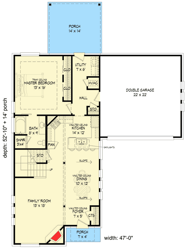 Plan 68455VR: Traditional House Plan in Three Versions - Floor Plan - Main Level - Traditional