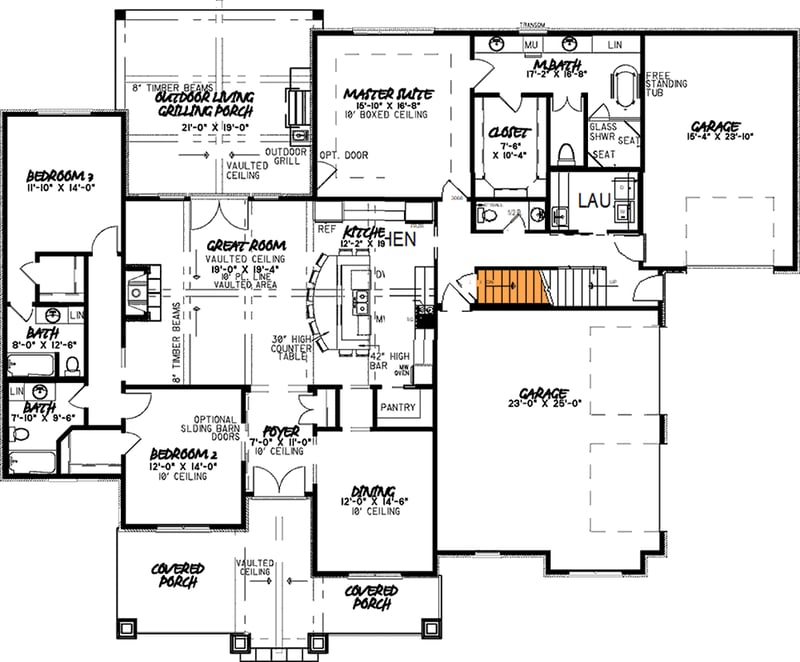 Plan 70540MK: Eye-Catching Craftsman House Plan - Floor Plan - Basement Stairs Location - Craftsman, Northwest