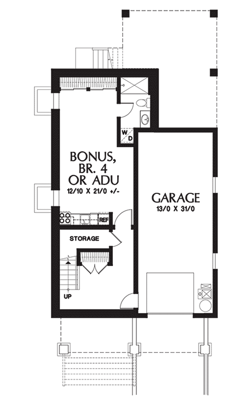 Plan 69647AM: Shingle Style House Plan with Welcoming Front Porch - Floor Plan - Lower Level - Shingle, Vacation