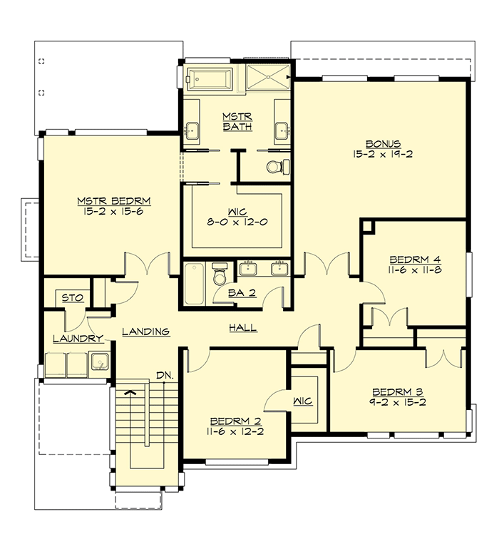 Plan 23671JD: Contemporary Modern Prairie-Inspired House Plan - Floor Plan - 2nd Floor - Contemporary, Northwest, Prairie