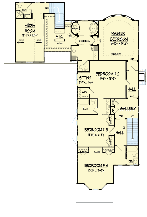Plan 36091DK: Victorian Charmer - Floor Plan - 2nd Floor - Traditional, Victorian