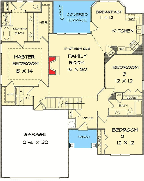 Image showcasing Plan 36095DK: Compact Ranch Home with Bonus Space - 1730 Sq Ft